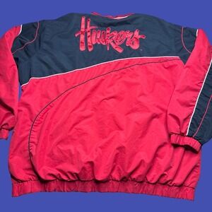 Nebraska Cornhuskers 3XL Red Black Pullover Windbreaker NCAA Huskers Football